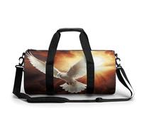 Sea Sunset Flying Dragon Gym Bag Small Travel Duffle Bag with Compartment Carry On Weekender Bag for Women Men, Dove Sun Art, 17.7in/9in/9in