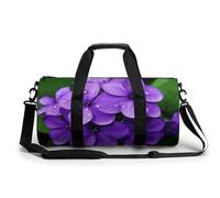 Sea Sunset Flying Dragon Gym Bag Small Travel Duffle Bag with Compartment Carry On Weekender Bag for Women Men, Violet Flower, 17.7in/9in/9in