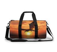 Sea Sunset Flying Dragon Gym Bag Small Travel Duffle Bag with Compartment Carry On Weekender Bag for Women Men, Sea Sunset Flying Dragon, 17.7in/9in/9in