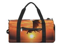 Sea Sunset Flying Dragon Gym Bag Sport Gym Tote Bag Lightweight Duffle Bag Carry On Weekender Bags for Women Men, white, One Size