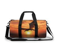 Sea Sunset Flying Dragon Gym Bag Sport Gym Tote Bag Lightweight Duffle Bag Carry On Weekender Bags for Women Men, white, 17.7in/9in/9in