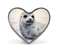 Sea Sunset Flying Dragon Lapel Pin, Metal Heart Lapel Pins, Fashion Badge for Shirts, Jackets, Hats, Love form, Aluminum, no gemstone