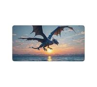 Sea Sunset Flying Dragon Mouse Pad Non-Slip Rubber Base Desk Protector Mat Waterproof Desk Pad Extended Large Gaming Keyboard Mat for Office Work Home Desktop Accessory