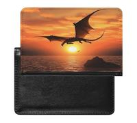 Sea Sunset Flying Dragon Passport Holder Cover Passport Cover Protector Essentials with Credit Card Slots Slim Travel Wallet Covers Documents Organizer Protector for Man&Women