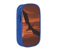 Sea Sunset Flying Dragon Pencil Case Blue Pencil Bag with 2 Compartments | Large Capacity Pencil Pouch Stationery Organizer Makeup Bag For Students Office Travel Art Supplies