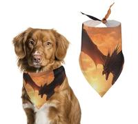 Sea Sunset Flying Dragon Pet Scarf Adjustable Pet Accessories Triangular Scarf Washable Floral Print Puppy Bib Bandana Stylish Comfortable Cat Scarves for Holiday Scarfs
