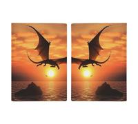 Sea Sunset Flying Dragon Printed Passport Cover Case Passport Holder For Travel Passport Cards Protector Travel Covers Wallet Case RFID Blocking Leather Card Case for Women Men, Sea Sunset Flying
