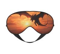 Sea Sunset Flying Dragon Sleep Mask for Women & Men - Double-Sided Eye Mask with Adjustable Strap, Soft Silky Feel, Light-Blocking & Breathable for Travel, Nap, Shift Work, Yoga
