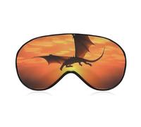 Sea Sunset Flying Dragon Sleep Mask Light Block-Out Eye Mask for Side Sleeper Pressure-Free Soft Night Blindfold with Adjustable Strap Breathable Sleep Eye Cover for Travel