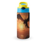 Sea Sunset Flying Dragon Water Bottle with Carrying Loop, 304 Stainless Steel Vacuum Insulated Cup | BPA Free, Leakproof Tumblers for Sports Travel, 12oz Blue-style
