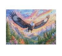 Sea Surface Flying Eagle 300 Piece Jigsaw Puzzle for Adults Teens Sea Pine Sunset Jigsaw After Work Leisure Brainteasing Puzzle for Colleagues Stress Buster 300 PCS