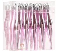 Sea Team 20-Pack Christmas Droplet Ornaments with Strings, 85mm/3.35" Baubles, Shatterproof Plastic Christmas Bulbs, Hanging Decorations for Xmas Tree, Holiday, Wedding, Party, Pink
