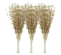 Sea Team 24-Pack Artificial Glitter Berry Stem Ornaments, Decorative Bead Sticks, Glittery Twigs, Picks, Branches for Christmas Tree, Small Vase, Holiday, Wedding, Party (17 Inches, Gold)