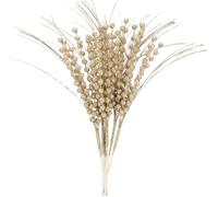Sea Team 24-Pack Decorative Christmas Tree Branches, Fluffy Glittery Bead Twigs, Tree Toppers, Vase Fillers, Stems, Picks for Christmas Tree, Wreath, Garland, 16.5-Inch, Gold