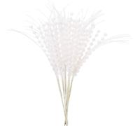 Sea Team 24-Pack Decorative Christmas Tree Branches, Fluffy Glittery Bead Twigs, Tree Toppers, Vase Fillers, Stems, Picks for Christmas Tree, Wreath, Garland, 16.5-Inch, White