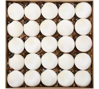 Sea Team 25-Pack Flocked Velvet Cloth Christmas Tree Ball Ornaments Set, Hanging Velour Baubles, Shatterproof Plastic Decorations for Xmas Tree, Wreath, Garland, 60mm/2.36 Inches, White