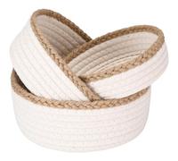 Sea Team 3-Pack Round Cotton Rope Storage Baskets Jute Braided Portable