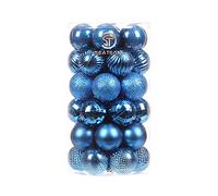Sea Team 41-Pack Christmas Ball Ornaments with Strings, 40mm/1.57" Small Size Baubles, Shatterproof Plastic Christmas Bulbs, Hanging Decorations for Xmas Tree, Holiday, Wedding, Party, Princess Blue