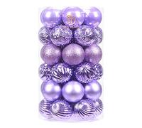 Sea Team 41-Pack Christmas Ball Ornaments with Strings, 60mm/2.36" Medium Size Baubles, Shatterproof Plastic Christmas Bulbs, Hanging Decorations for Xmas Tree, Holiday, Wedding, Party, Lavender