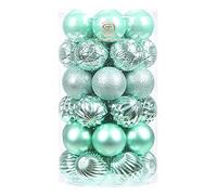 Sea Team 41-Pack Christmas Ball Ornaments with Strings, 60mm/2.36" Medium Size Baubles, Shatterproof Plastic Christmas Bulbs, Hanging Decorations for Xmas Tree, Holiday, Wedding, Party, Mint