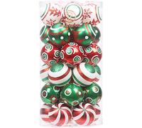 Sea Team 60mm/2.36" Delicate Contrast Color Theme Painting & Glittering Christmas Tree Pendants Decorative Hanging Christmas Baubles Balls Ornaments Set - 30 Pieces (Elf)