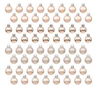 Sea Team 64-Pack Christmas Ball Ornaments with Strings, 25mm/0.98" Small Size Baubles, Shatterproof Plastic Christmas Bulbs, Hanging Decorations for Xmas Tree, Holiday, Wedding, Party, Champagne