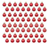 Sea Team 64-Pack Christmas Ball Ornaments with Strings, 25mm/0.98" Small Size Baubles, Shatterproof Plastic Christmas Bulbs, Hanging Decorations for Xmas Tree, Holiday, Wedding, Party, Red