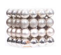 Sea Team 64-Pack Christmas Ball Ornaments with Strings, 40mm/1.57-Inch Medium Size Baubles, Shatterproof Plastic Christmas Bulbs, Hanging Decorations for Xmas Tree, Holiday, Wedding, Party, Champagne