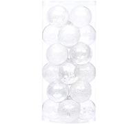 Sea Team 70mm/2.76" Shatterproof Clear Plastic Christmas Ball Ornaments Decorative Xmas Balls Baubles Set with Stuffed Delicate Decorations (24 Counts, White)