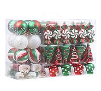 Sea Team 77-Pack Assorted Shatterproof Christmas Balls Christmas Ornaments Set Decorative Baubles Pendants with Reusable Hand-held Gift Package for Xmas Tree (Elf)