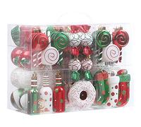 Sea Team 80-Pack Assorted Shatterproof Christmas Ball Ornaments Set Decorative Baubles Pendants with Reusable Hand-held Gift Package for Xmas Tree (Elf)