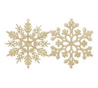 Sea Team Plastic Christmas Glitter Snowflake Ornaments Christmas Tree Decorations, 4-inch, Set of 36, Gold