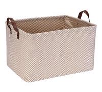 Sea Team Square Jute Storage Basket with Internal Frame Support - Structured Organizer 42x30x25cm for Shelves, Cabinets, Home Decor