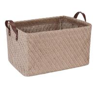 Sea Team Square Jute Storage Basket with Metal Frame 37x28x20cm