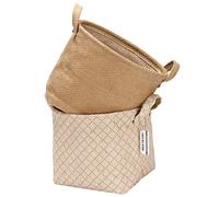 Sea Team Storage Baskets Organizer Box Bins in Jute and Cotton Linen Foldable with Handle Decorative for Home Toiletry Stationery Sundries Toys Jewerly Colour Beige 26 x 26 x 26 cm 2 Pieces