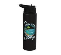 Sea The Change Be The Change Ocean Conservation Ocean Day Stainless Steel Insulated Water Bottle
