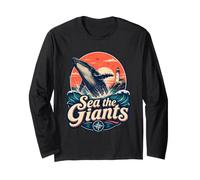 Sea The Giants Humpback Whale Lighthouse Ocean Long Sleeve T-Shirt