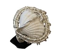 Sea Theme Stackable Rings with Shell Detail Adjustable Opening Finger Jewelry Suitable for Various Occasion Feeling Sea Shell Hoop, as described, as described