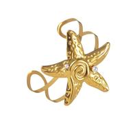 Sea Themed Open Bangle With Sea Star Shell Detailing Stylish Stainless Steel Fashion Accessory For Daily Wear Unique Charm Beach Vacation Jewelry