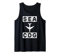 SEA to CDG Flight Route Seattle Paris Codes Tank Top