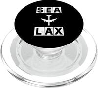 SEA to LAX Airplane Route Airport Code Seattle Los Angeles PopSockets PopGrip for MagSafe