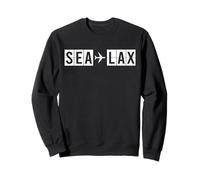 SEA to LAX Seattle Los Angeles Airport Codes Travel Route Sweatshirt
