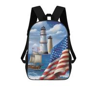 Sea to Shining Sea Patriotic Backpack for Men Women, Heavy Duty Backpack Large Capacity, Durable Lightweight Travel Daypack