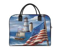 Sea To Shining Sea Patriotic Laptop Tote Bag Casual Travel Handbag Multi Pocket Shoulder Bags for Work Travel