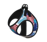 Sea To Shining Sea Patriotic Printing Puppy Summer Vest Harness With Reflective,Dog Accessories For Small Medium Large Dogs And Cats