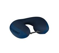Sea to Summit - Aeros Premium Traveller Neck Pillow - Lightweight - Adjustable Closure For Support - Very Soft Brushed 50D Polyester Fabric - Zippered Pouch - For Airplane Travel - Navy Blue - 93g