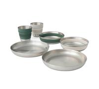 Sea to Summit Detour Stainless Steel Collapsible 2 Person Camp Dinnerware Set (2 Plates, 2 Bowls, 2 Mugs)