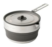 Sea to Summit - Detour Stainless Steel Collapsible Pouring Pot 1.8L - 1 to 2 Person - With Pouring Spout - Induction Cooktop Compatible - BPA-Free - Stainless Steel & Silicone Camping Cookware - 474g