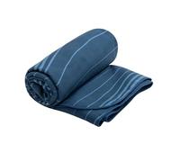 Sea to Summit - Drylite Microfibre Towel M - Hand Towel - Super Soft Suede Finish - Extra Absorbent & Quick Dry - Hang Loop & Case - For Camping, Gym & Travel - 50 x 100cm - Atlantic Wave Blue - 100g