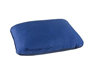 SEA TO SUMMIT - Foam Core Pillow R - Travel Pillow Just Like Home - Soft Fabric & Upcycled Foam - Lock System - Rolling Closure With Integrated Pocket - For Camping - 34 x 24 x 13cm - Navy Blue - 220g